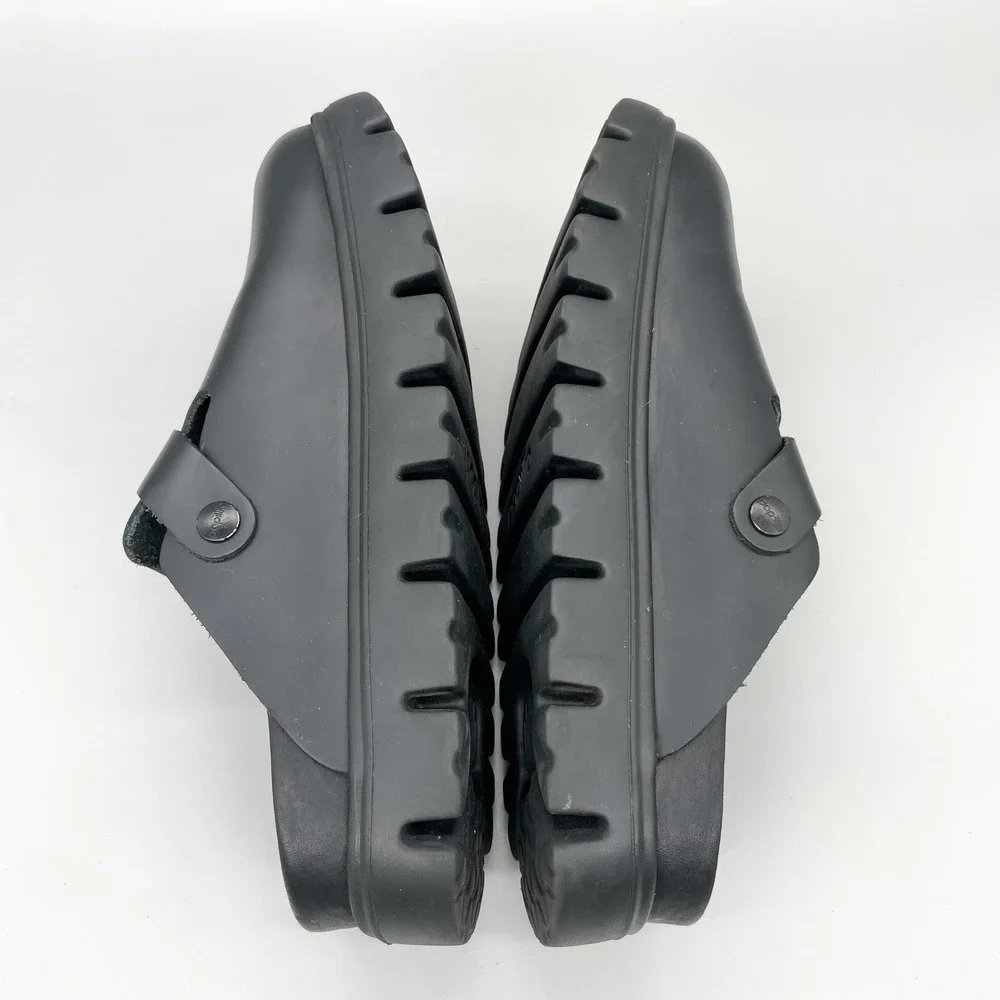 Birkenstock Papillio Boston Chunky Clog Womens 9 Shari Black Leather Platform